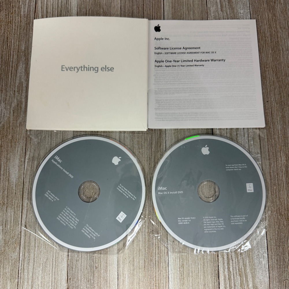 Apple iMac Mac OS X 10.6.3 Snow Leopard Install & Applications DVD Set 2010 NEW